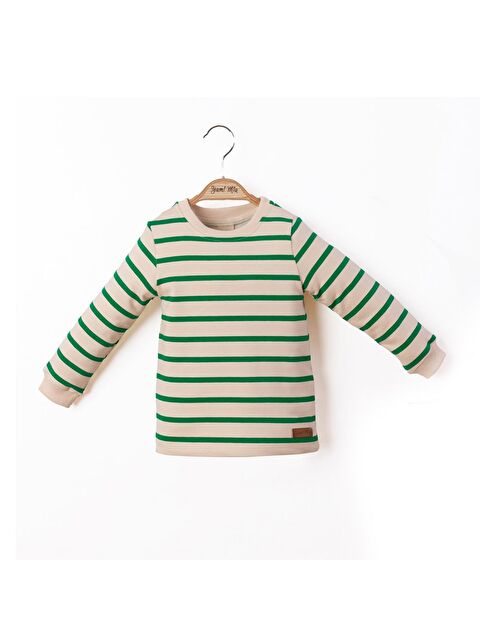 Yami Mia Çizgili Nakışlı Çocuk Sweatshirt - S000145009-18194