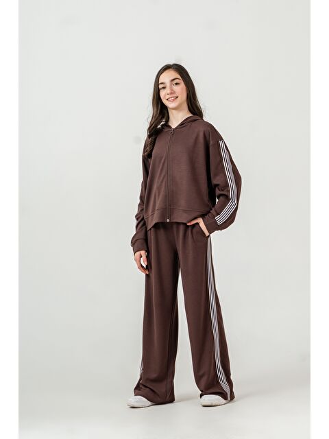 Mışıl Kids Üst Sol Sağ Kollar Şeritli Alt Sol Sağ Şeritli Kız Çocuk Alt Üst Eşofman Takımı - S000527801-19413