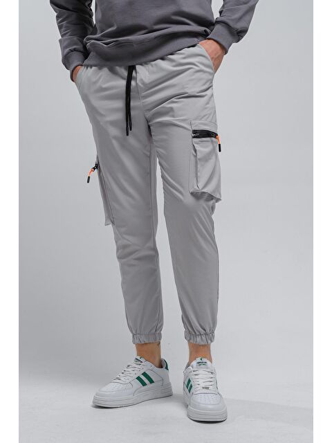 Oksit Slim Fit Fermuar Detaylı Paraşüt Kargo Cepli Erkek Eşofman Alt - S000124707-20600