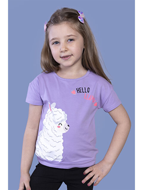 Toontoykids Kız Çocuk Kuzu Baskılı Tişört