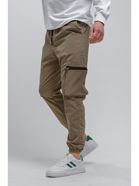 Oksit Slim Fit Fermuar Detaylı Paraşüt Kargo Cepli Erkek Eşofman Alt - S000124707-18194
