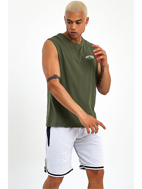 Süperlife Erkek Kolsuz Bisiklet Yaka New York Baskılı Regular Büyük Beden Tişört SPR25AT941 - S000453218-18547