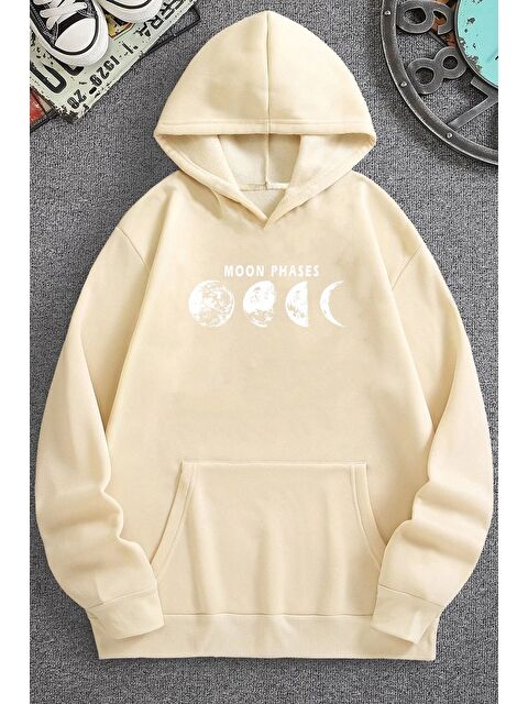 uyguntarz Unisex Moon Phases Baskılı Sweatshirt - S000268838-19928