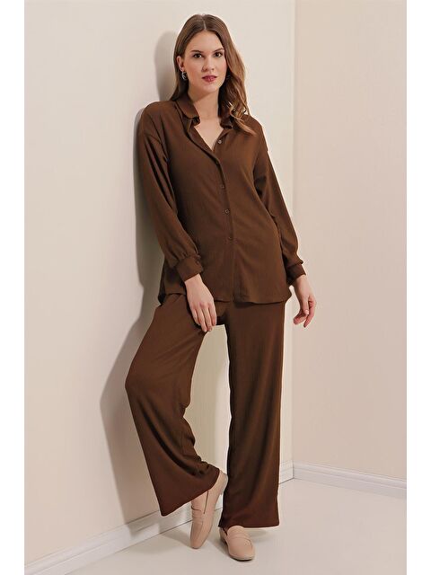 Bigdart 5858 Örme İkili Takım - Kahverengi - S000089535-19413