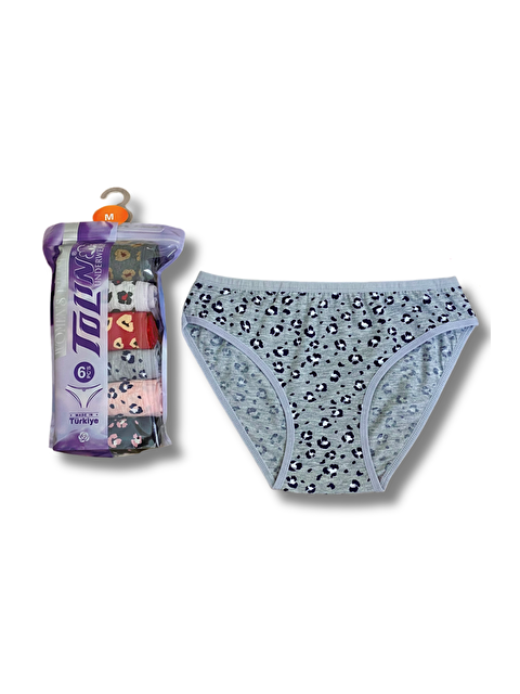 Tolin Kadın 6 lı Pamuklu Elastanlı Baskılı Havlu Ağ Bikini Model Külot Seti 2246174 - S000233654-23173