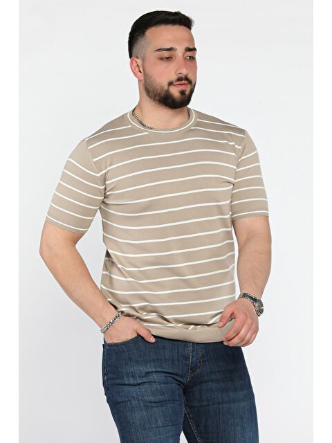 Mishar İtalia Erkek Bisiklet Yaka Çizgili Triko Tişört - S000372919-25636