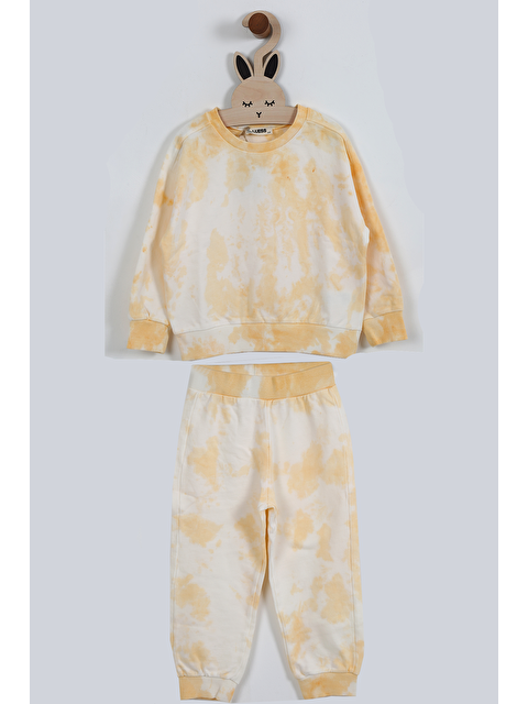 Luess Unisex Çocuk Batik Desenli 3 İplik Şardonsuz Takım - S000144486-20072