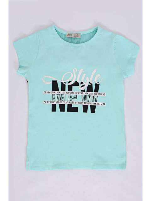 Toontoykids Kız Çocuk Baskılı Taş İşlemeli Tişört