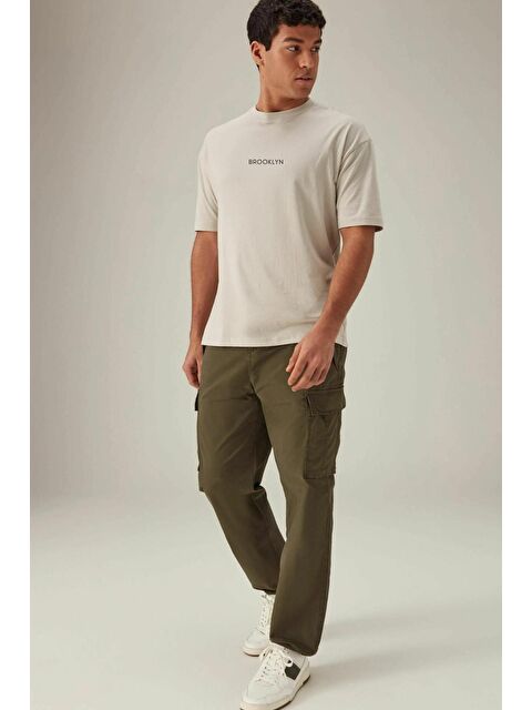 Süperlife Bisiklet Yaka Oversize Fit Brooklyn Baskılı Erkek Tişört SPR21Y27 - S000014666-25636