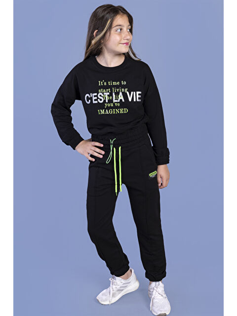 Toontoykids Kız Çocuk Baskılı Beli Lastikli Eşofman Takımı - S000418983-21164