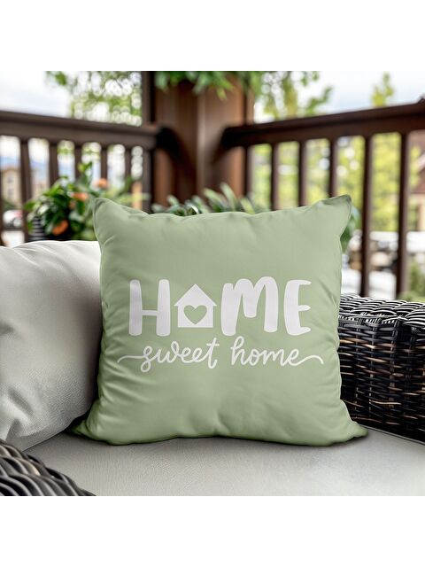 Evmila Bahar Temalı Kadife Kırlent Kılıfı 43x43 Cm Çift Taraf Baskı - S000372671-23173