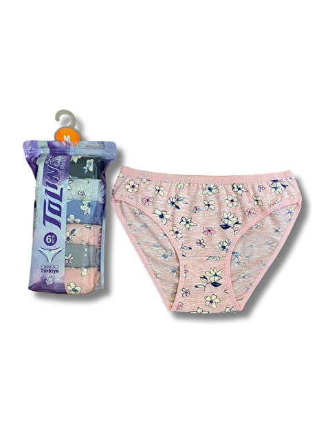 Tolin Kadın 6 lı Pamuklu Elastanlı Baskılı Havlu Ağ Bikini Model Külot Seti 2246175 - S000233655-23173
