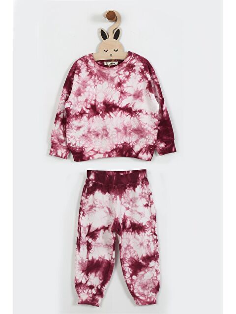 Luess Unisex Çocuk Batik Desenli 3 İplik Şardonsuz Eşofman Takımı - S000144486-20042