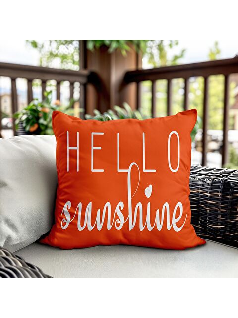 Evmila Bahar Temalı Kadife Kırlent Kılıfı 43x43 Cm Çift Taraf Baskı - S000372679-23173