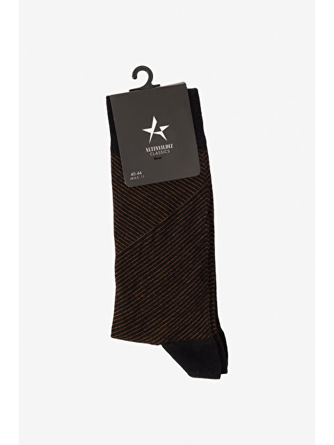 Altınyıldız Classics Erkek SIYAH KIREMIT Desenli Bambulu Soket Çorap - S000416302-3520