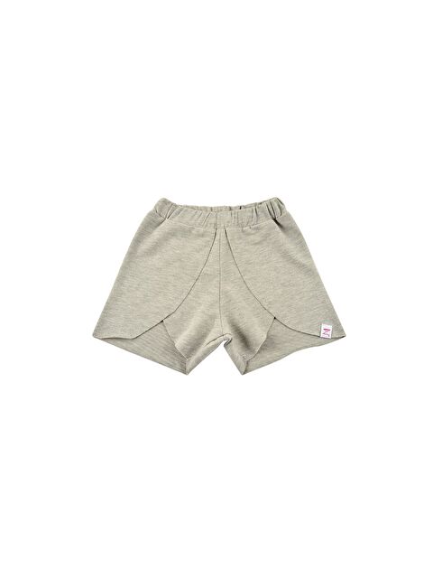 ZEYLAND Kız Çocuk Gri Bel Lastikli Asimetrik Kesim Şort (4-12Yaş) - S000315373-74