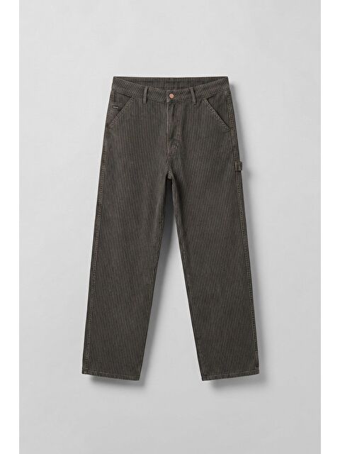 Abluka Online Erkek Baggy Fit Fonksiyonel Cep Detaylı Çizgili Jean Haki - S000505589-18547