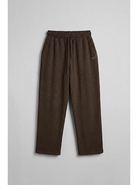 Abluka Online Erkek Erkek Baggy Fit Fitilli Yumuşak Dokulu Eşofman Altı Kahverengi - S000505590-19413