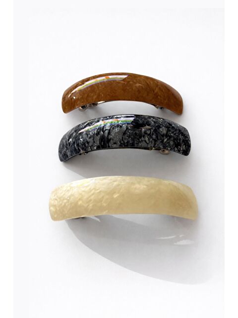 New Obsessions Bombeli Sedef Desenli Kemik Otomatik Saç Tokası 3 Adet - S000516072-23173