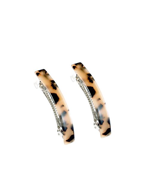 New Obsessions Kaplumbağa Desenli 6 cm Asetat Otomatik Saç Tokası 2 Adet - S000516070-19928