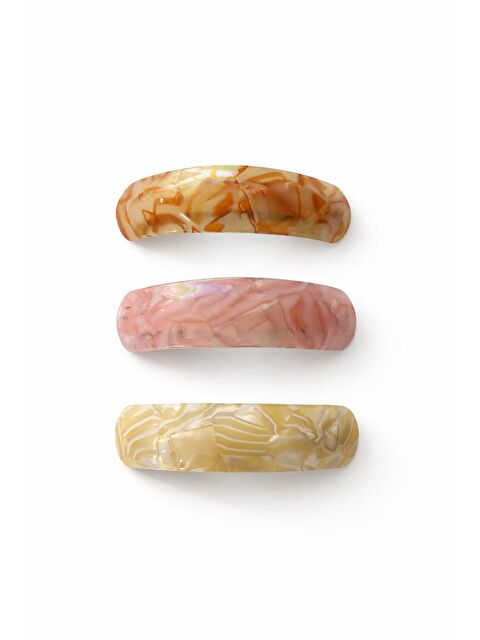 New Obsessions Bombeli Sedef Desenli Kemik Otomatik Saç Tokası 3 Adet - S000516074-23173