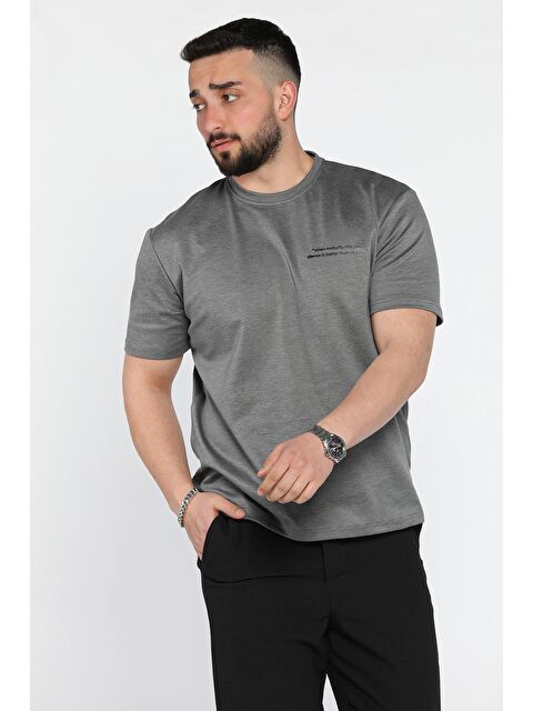 Mishar İtalia Erkek Yazı Baskılı Tişört - S000372924-33408