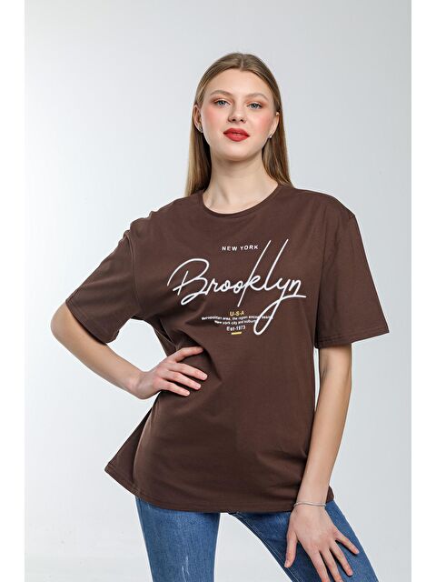 Süperlife Kadın Bisiklet Yaka Oversize Fit Tişort SPR24TSk110 - S000146936-19413