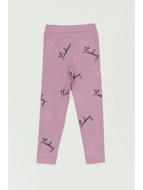 Fullamoda Çiçek Baskılı Beli Lastikli Kız Çocuk Tayt - S000324177-20028