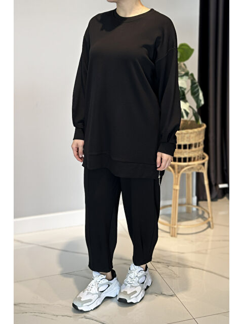 Remsa Yanları Fermuar Detay Penye Takım 2034 Siyah - S000480541-19351