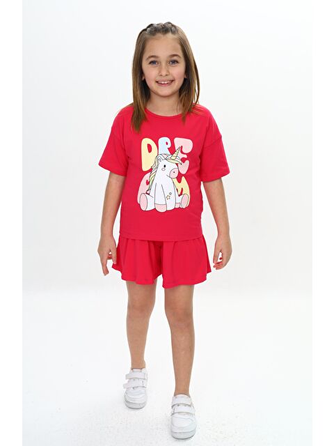 Toontoykids Kız Çocuk Ponny Baskılı Şortlu Takım - S000359768-19449