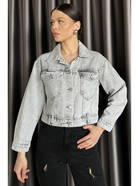 Gülseli Slim Fit Kadın Jean Ceket - S000379929-17308