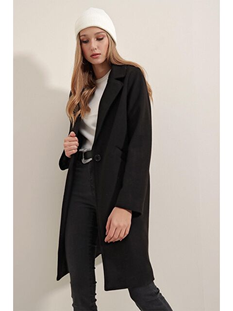 Bigdart 9085 Kaşe Kaban - Siyah - S000089540-19351