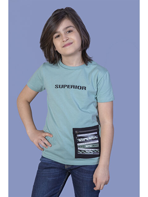 Toontoykids Erkek Çocuk Baskılı Cebi Fermuar Kapatmalı Tişört - S000417923-18194