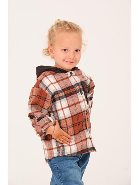 ZEYLAND Erkek Çocuk Kapüşonlu Oduncu Gömlek   Kahve - S000316463-19413