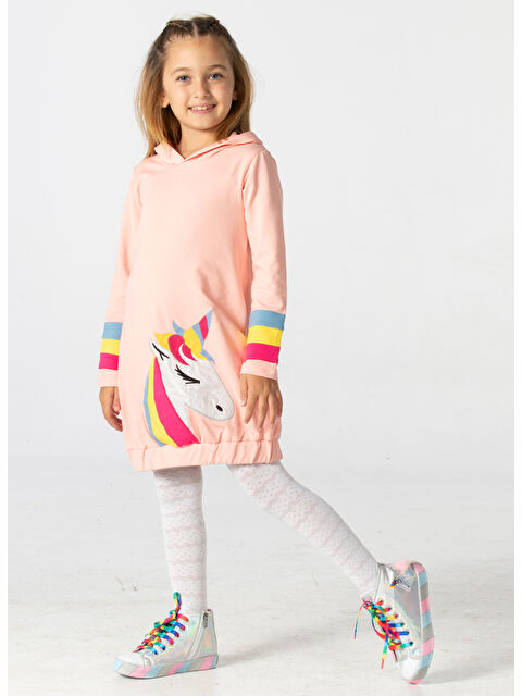 Casabony Kolları Renkli Hoodie Kız Çocuk Elbise - S000261370-20024