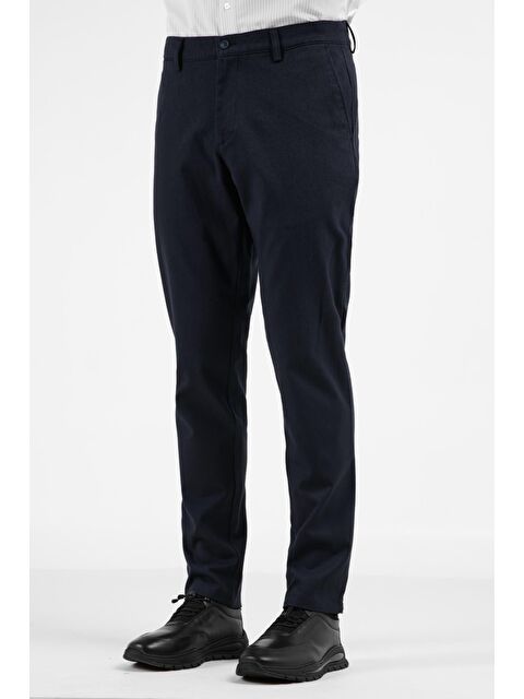 İMZA Lacivert Yan Cep Düz Paça Pamuklu Comfort Fit Chino Casual Pantolon 1003255159 - S000505613-21164
