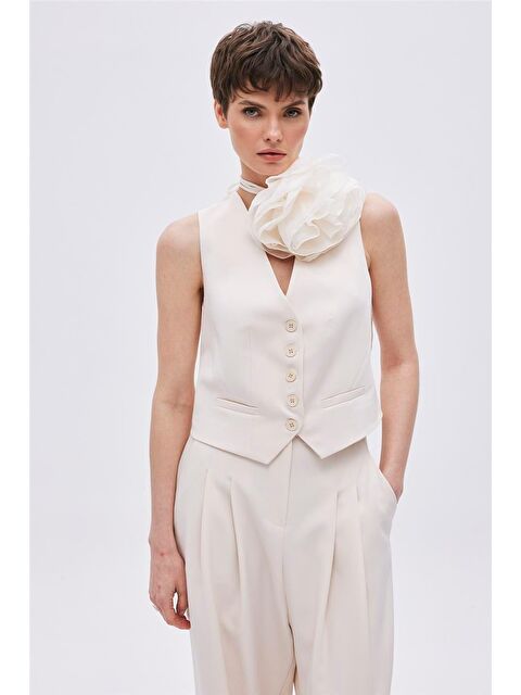 Sherin Taş Cep Detaylı Düğmeli Yelek - S000163039-25636