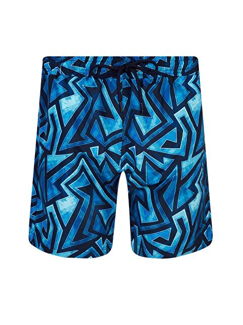 LAPİENO Erkek Deniz Havuz Şortu Desenli Robyn S252 Koyu Lacivert - S000191632-29672