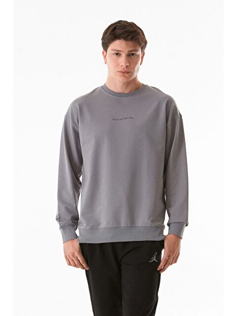 Fullamoda Yazı Baskılı Bisiklet Yaka Sweatshirt - S000285330-20600