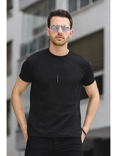 Oksit Kumaş Basic Slim Fit Likralı Erkek Tişört - S000124648-19351