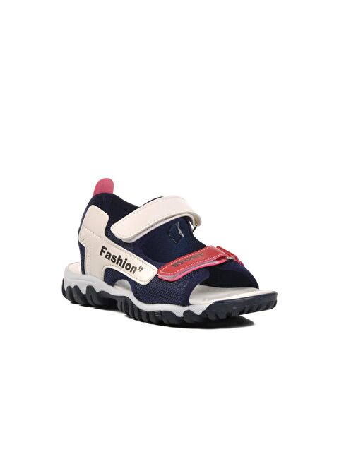 Ayakmod Lacivert-Beyaz Ortopedik Erkek Çocuk Sandalet 24-410-F - S000218971-37349