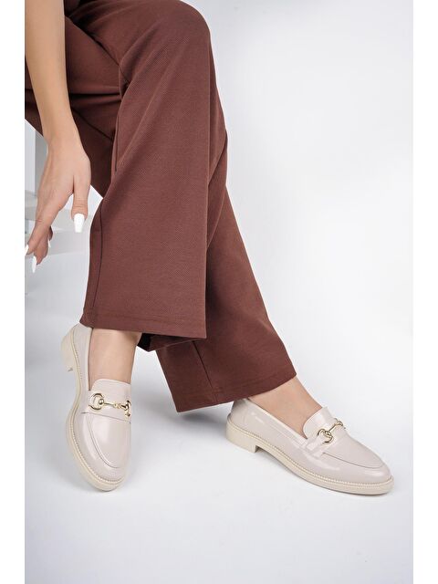 Muggo SUSSİE Metal Tokalı Kadın Loafer Günlük Ayakkabı - S000275662-25638
