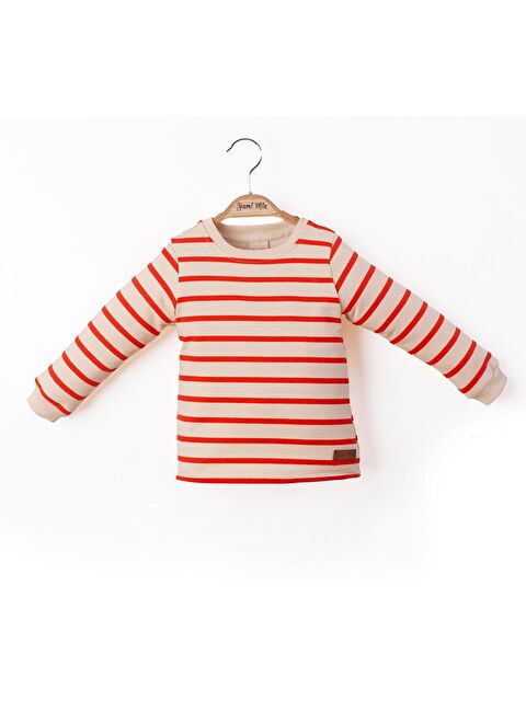 Yami Mia Çizgili Nakışlı Çocuk Sweatshirt - S000145009-20013