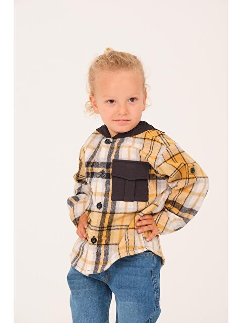 ZEYLAND Erkek Çocuk Kapüşonlu Oduncu Gömlek - Sarı Ekose - S000316459-20072
