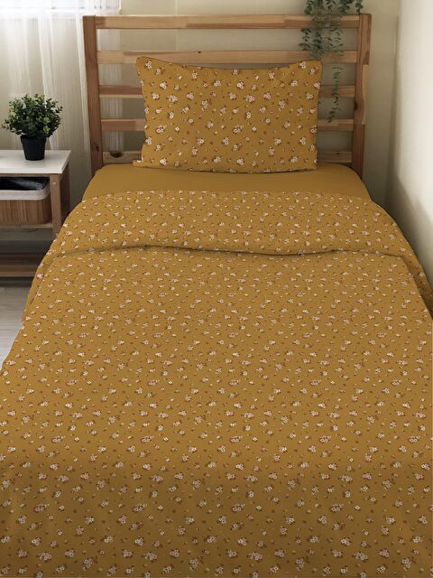 Evmila Çift Taraflı Çiçek Desenli Çarşafsız Takım Tek Kişilik Nevresim Takımı 160x220 Cm - S000123414-23173