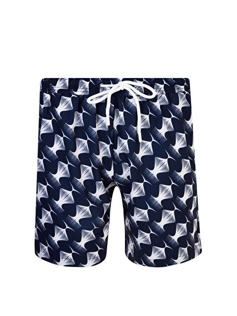 LAPİENO Erkek Deniz Havuz Şortu Desenli Ace S243 Koyu Lacivert - S000191636-29672