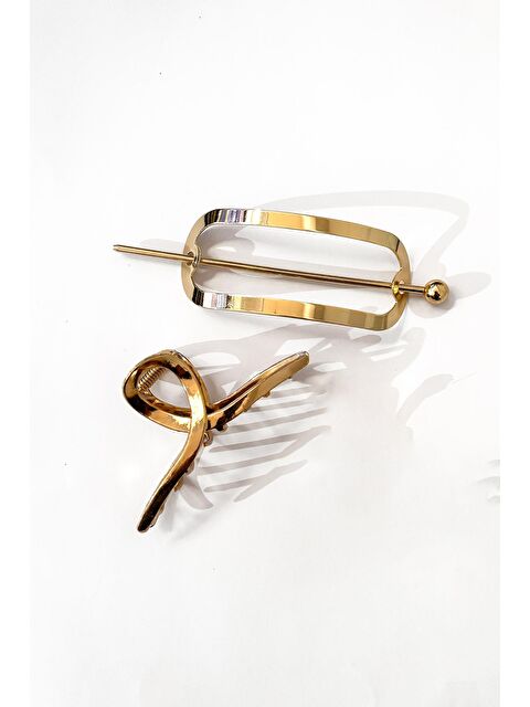 New Obsessions Gold Metal Topuz Tokası Seti - S000516085-20076