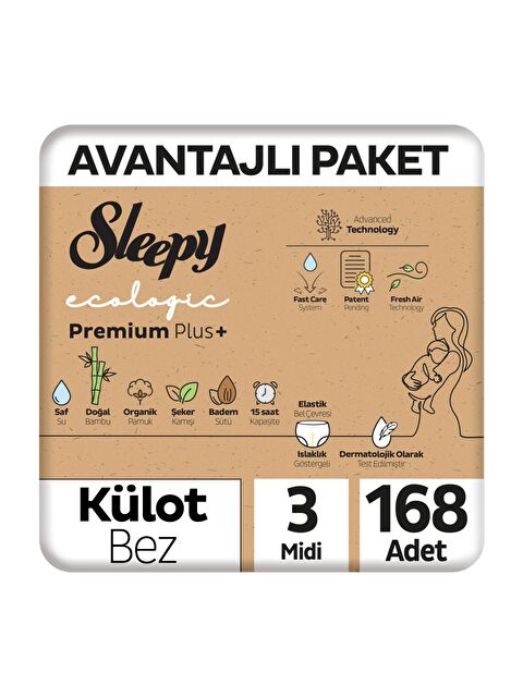 Sleepy Ecologic Premium Plus Avantajlı Paket Külot Bez 3 Numara Midi 168 Adet - S000401641-10231