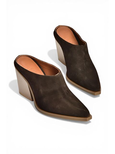 Fox Shoes Kahverengi Kadın Topuklu Terlik U654806102