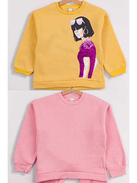Miss Tuffy Kız Çocuk Orta Kalınlıkta Baskılı 2'li Paket Sweatshirt - S000317280-20072